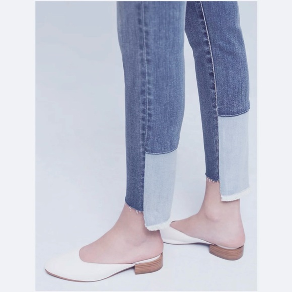 Anthropologie Pilcro Patchwork Step Hem Fringe Hem Distressed Skinny Jeans - Picture 3 of 15